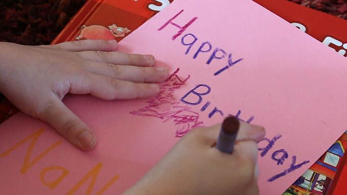 writing birthday card