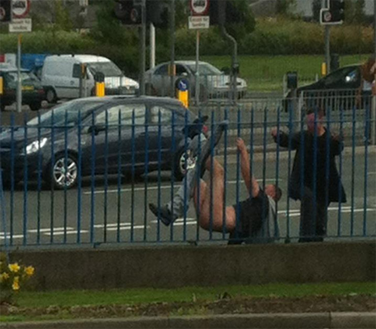 Pants Caught on a Fence