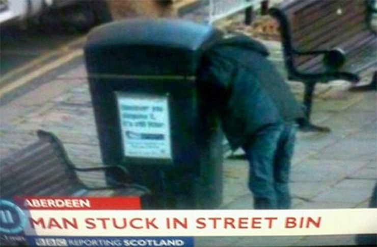 Stuck in a Street Bin